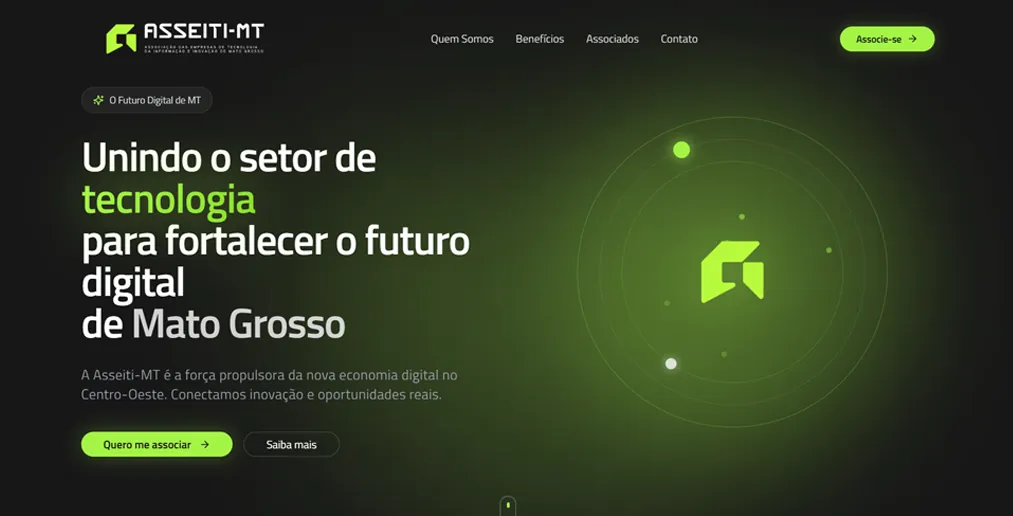 Site da Asseiti-MT, associação das empresas de tecnologia de Mato Grosso