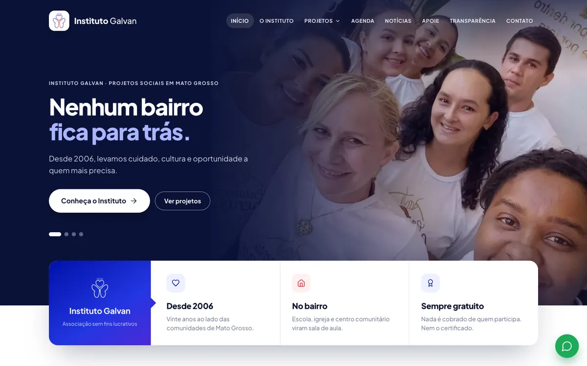 Site do Instituto Galvan